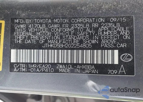 2016 Lexus Ct 200H from USA, damaged, VIN JTHKD5BH2G2254805